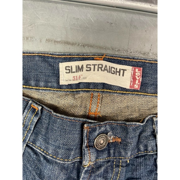 Vintage Levis 514 Slim Straight Mens 34X31 Blue Medium Wash Denim 100% Cotton - Picture 4 of 14